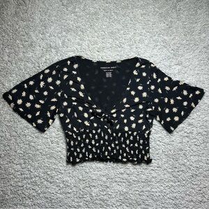American Eagle Top Womens Extra Small Daisy Cropped Soft Sexy Casual Party Night
